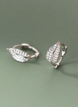 Imitation Silver Leaf Elegance Earrings