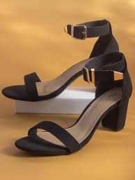 Open Toe Suede Block Heels