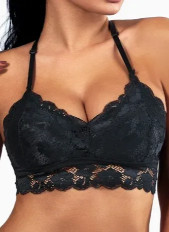 Black Lace Overlay Bralette