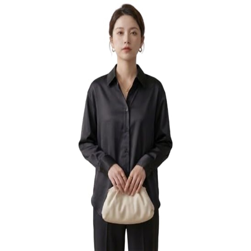 Silk Satin Oversized Shirts | Western Women Solid Printed Dress