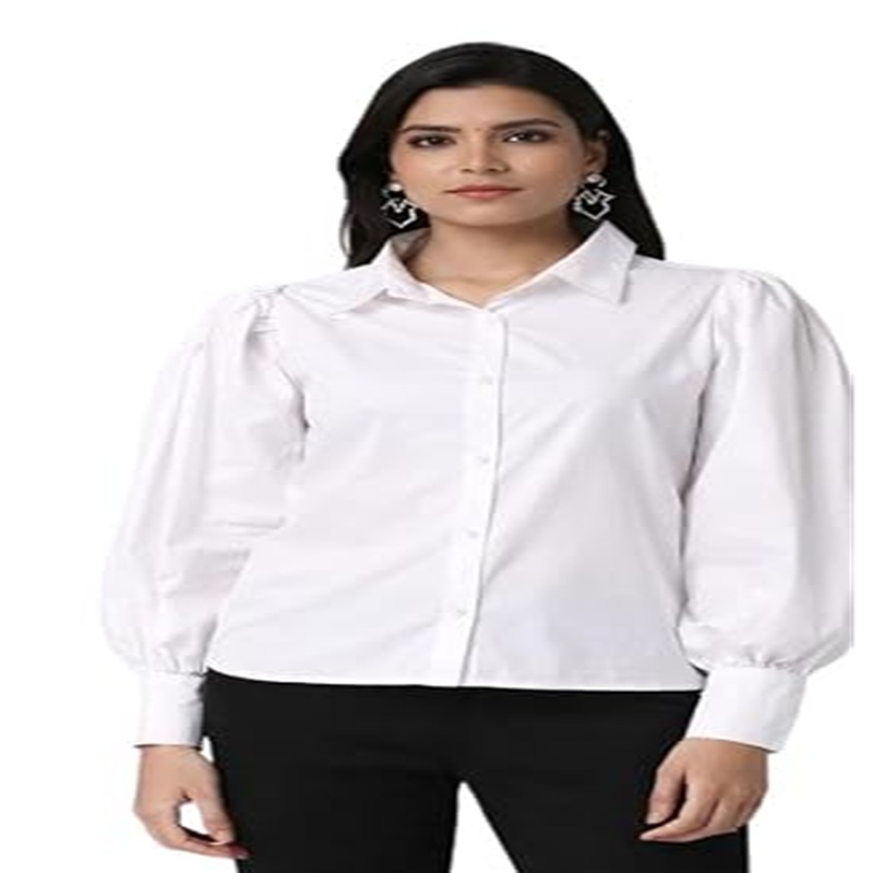 Women Western Cotton Puff Sleeve Formal Shirt | Party Shirt