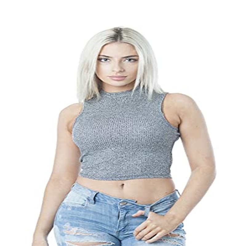 Grey Mock Neck Crop top