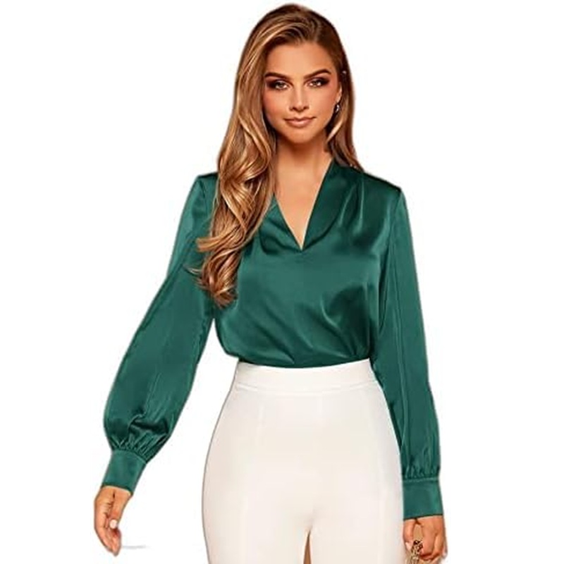Silk Satin Solid Print Fancy Top