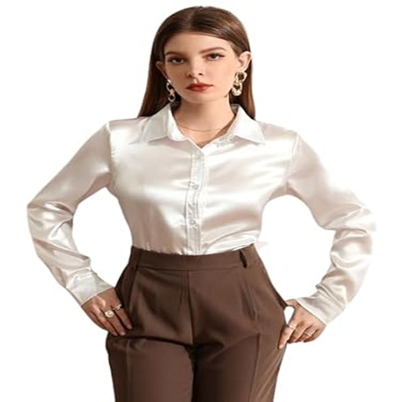 Silk Satin Shirt | Solid Printed Shirt | Western Dress