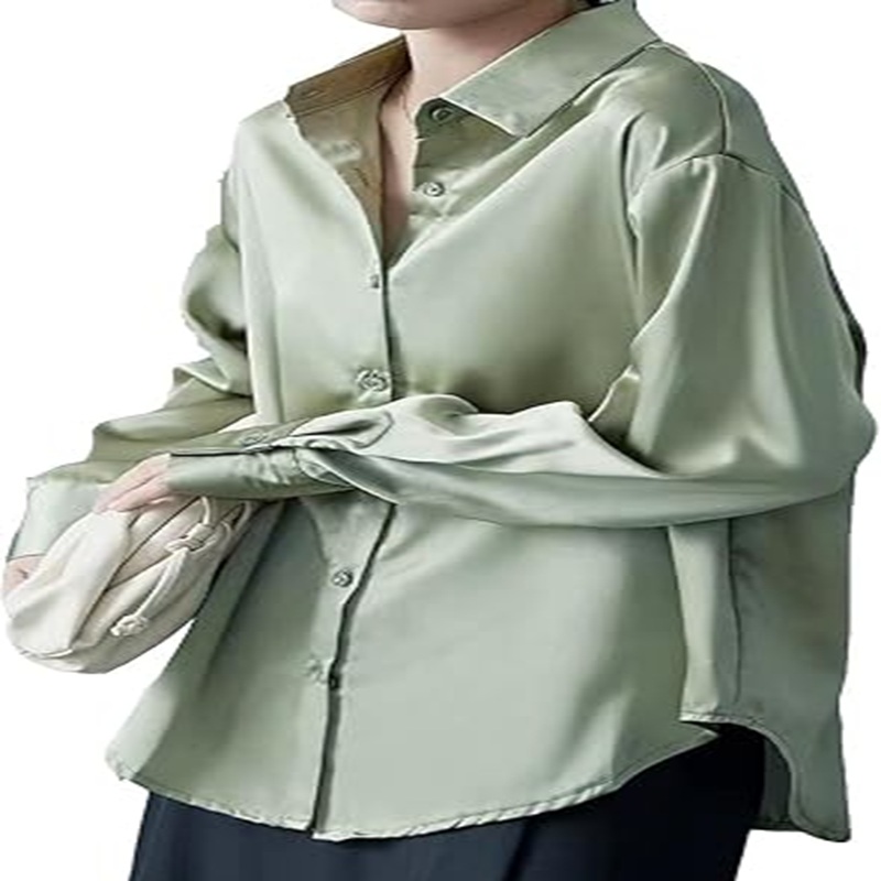 Silk Satin Oversized Shirts | Western Women Solid Printed Dress