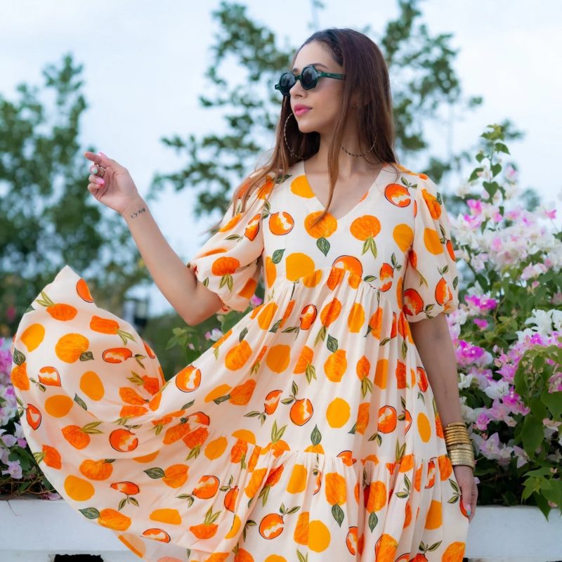 Off White Flair Dress