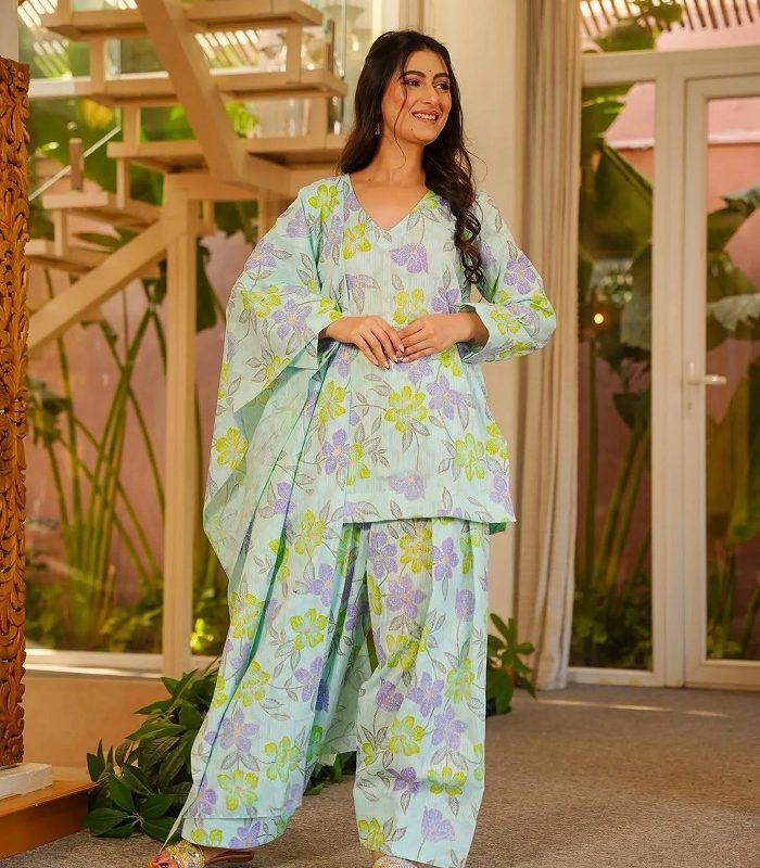 Cotton Salwar Set With Dupatta