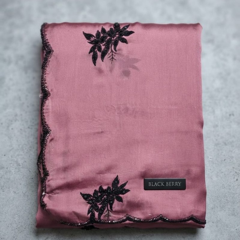 Dusty Rose Embroidered Saree